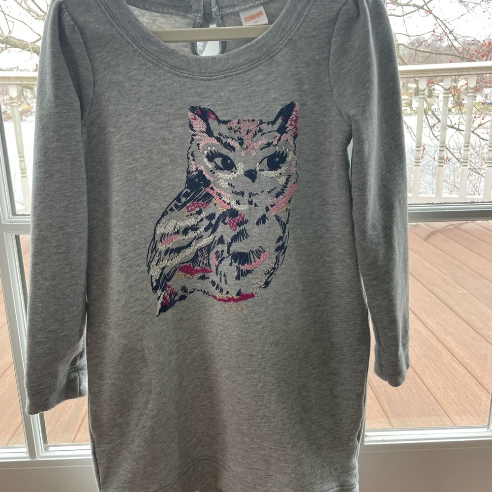 Gymboree sweater dress with embossed owl. Excellent condition. Girls size 10.